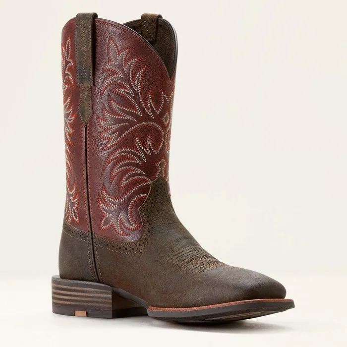 Men Western Boots Ariat Oakwood Cowboy Boot Antique Greyroasted Chestnut