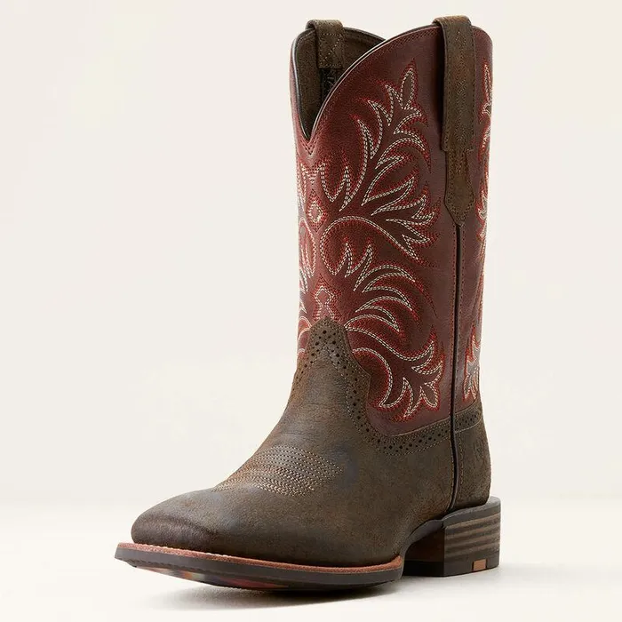 Men Western Boots Ariat Oakwood Cowboy Boot Antique Greyroasted Chestnut