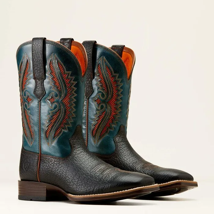 Men Western Boots Ariat Rowder VentTEK 360deg Cowboy Boot Blackdark Teal