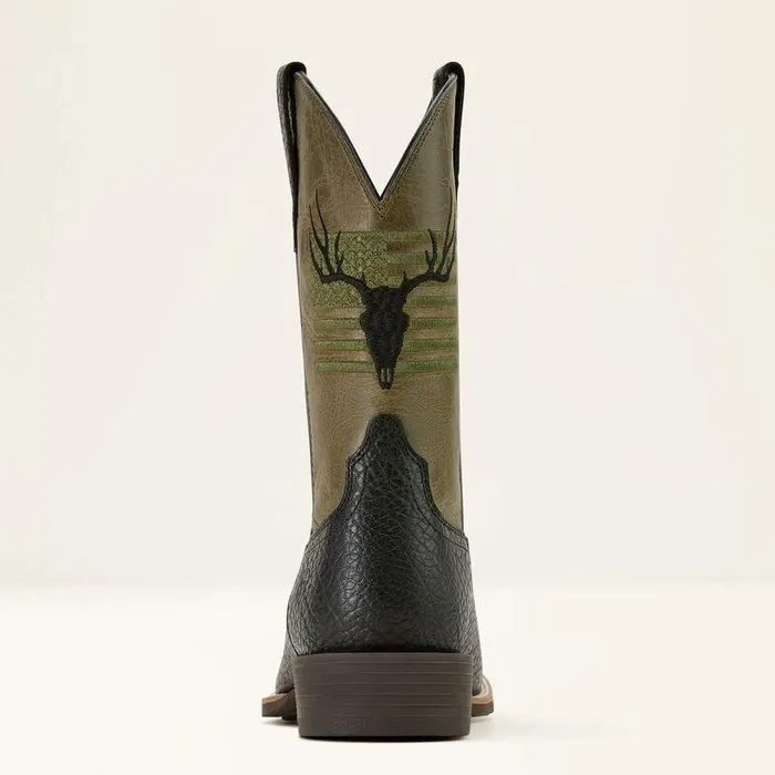 Men Western Boots Ariat Sport Antlers Cowboy Boot Black Adobefour Leaf Clover