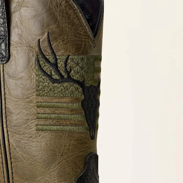 Men Western Boots Ariat Sport Antlers Cowboy Boot Black Adobefour Leaf Clover