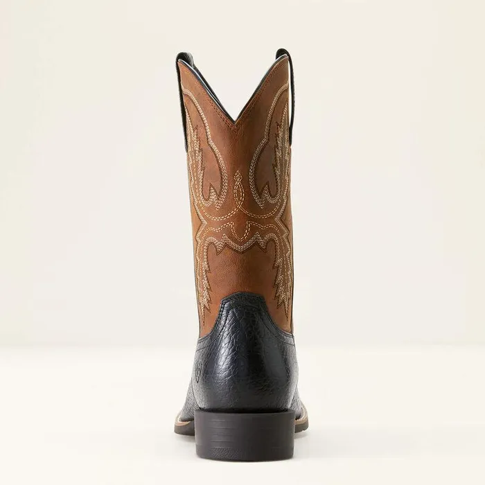 Men Western Boots Ariat Sport Stratten Cowboy Boot Black Adobeweathered Chestnut