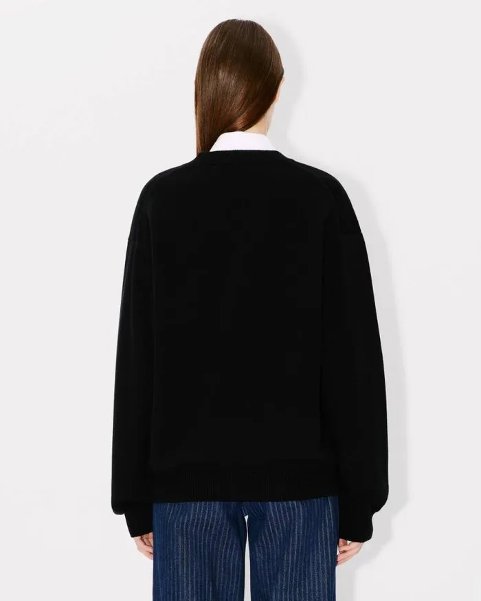 MenWomen 039KENZO Constellation039 Genderless Embroidered Jumper In Wool And Cotton Black Kenzo Sweaters And Cardigans