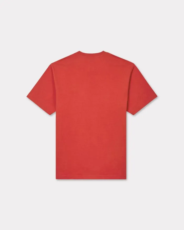 MenWomen 039KENZO VERDY MARKET039 Genderless Embroidered Tshirt In Cotton Deep Orange Kenzo Tshirts And Polos