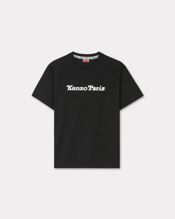 MenWomen 039KENZO VERDY MARKET039 Genderless Oversized Tshirt In Cotton Black Kenzo Tshirts And Polos