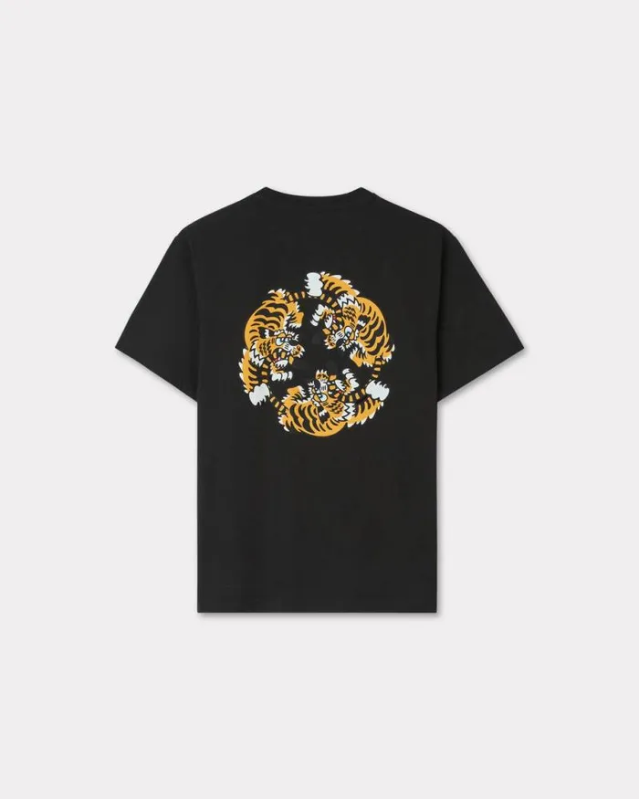 MenWomen 039KENZO VERDY MARKET039 Genderless Oversized Tshirt In Cotton Black Kenzo Tshirts And Polos