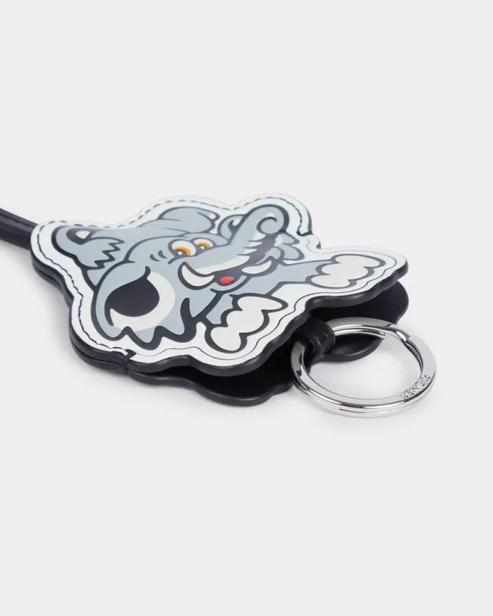 MenWomen 039KENZO VERDY MARKET039 Key Holder In Leather Multicolor Kenzo Pins And Jewelry