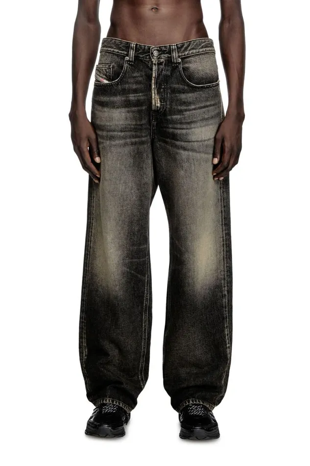 MenWomen Diesel Jeans Relaxed Jeans 2001 DMacro 007Z1 Blackdark Grey