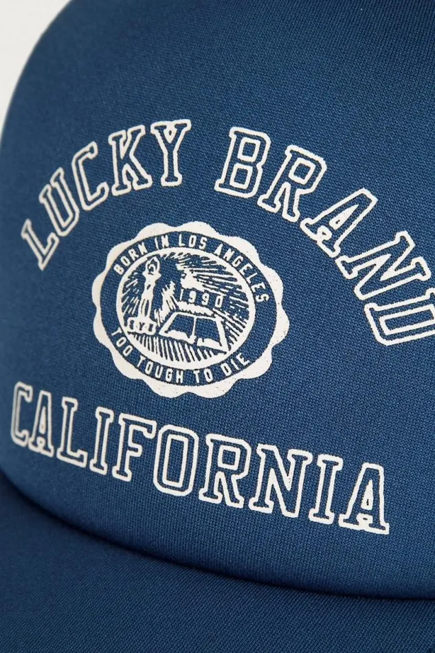 MenWomen Lucky Brand Hats Lucky Collegiate Trucker Hat Rinse