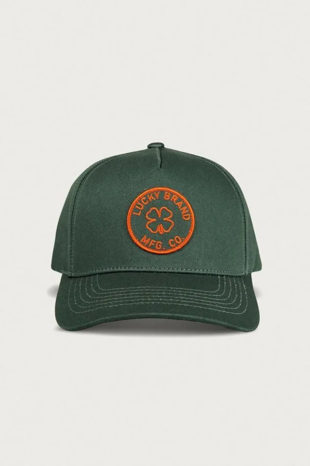MenWomen Lucky Brand Hats Lucky Mfg Co Patch Hat Open Green