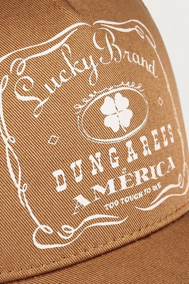 MenWomen Lucky Brand Hats Vintage Trucker Dark Brown