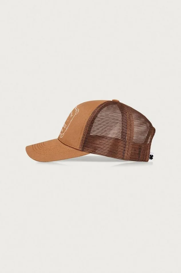 MenWomen Lucky Brand Hats Vintage Trucker Dark Brown