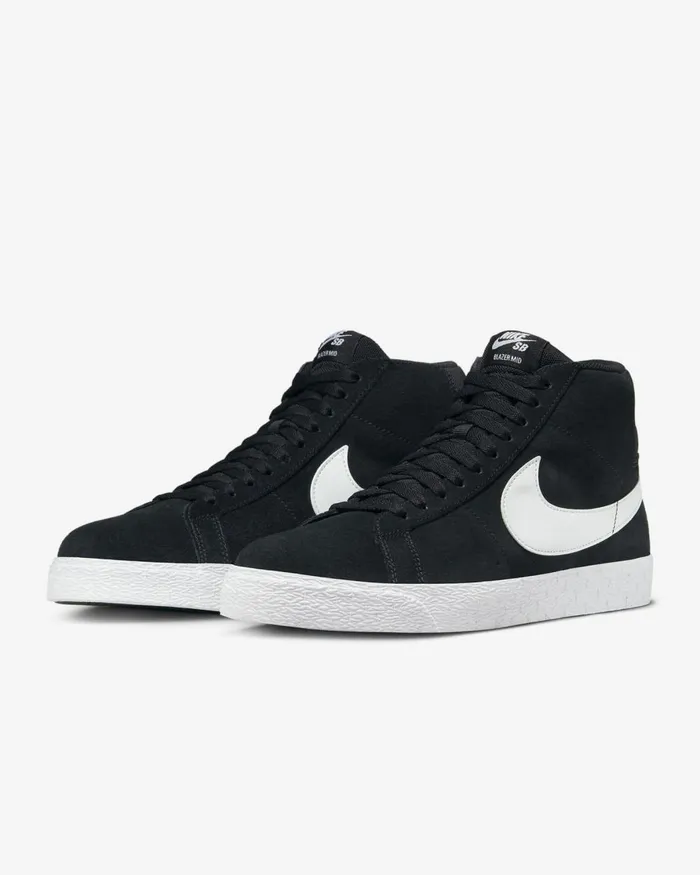 MenWomen Nike Lifestyle SB Zoom Blazer Mid Blackwhitewhitewhite