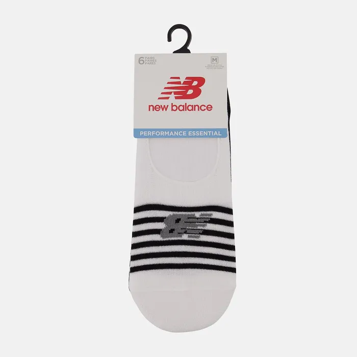 MenWomen Ultra Low No Show Socks 6 Pack Black With Black Multi New Balance Socks