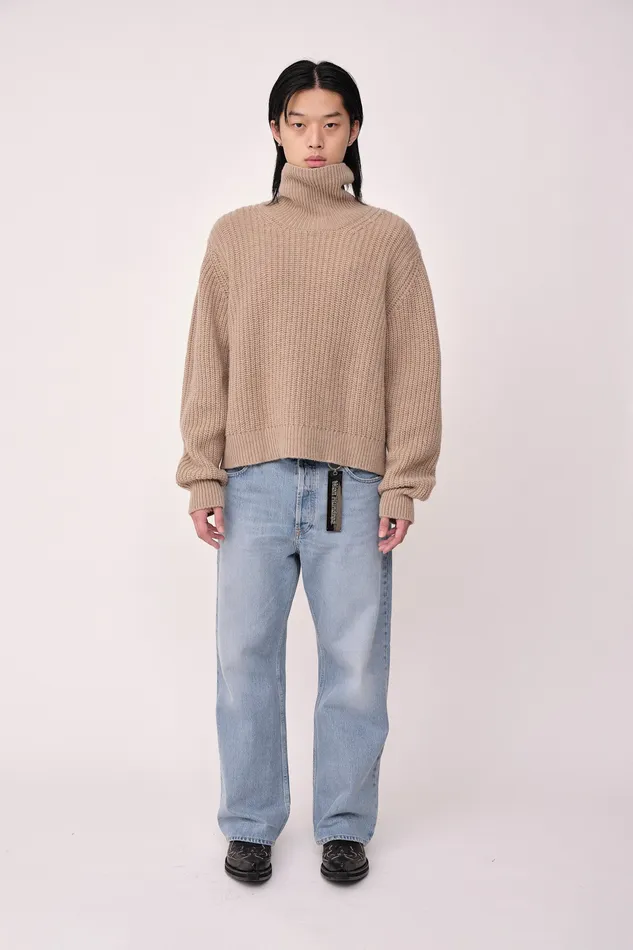 Men Wonhundred Anakin 8211 Taupe Gray Knitwear