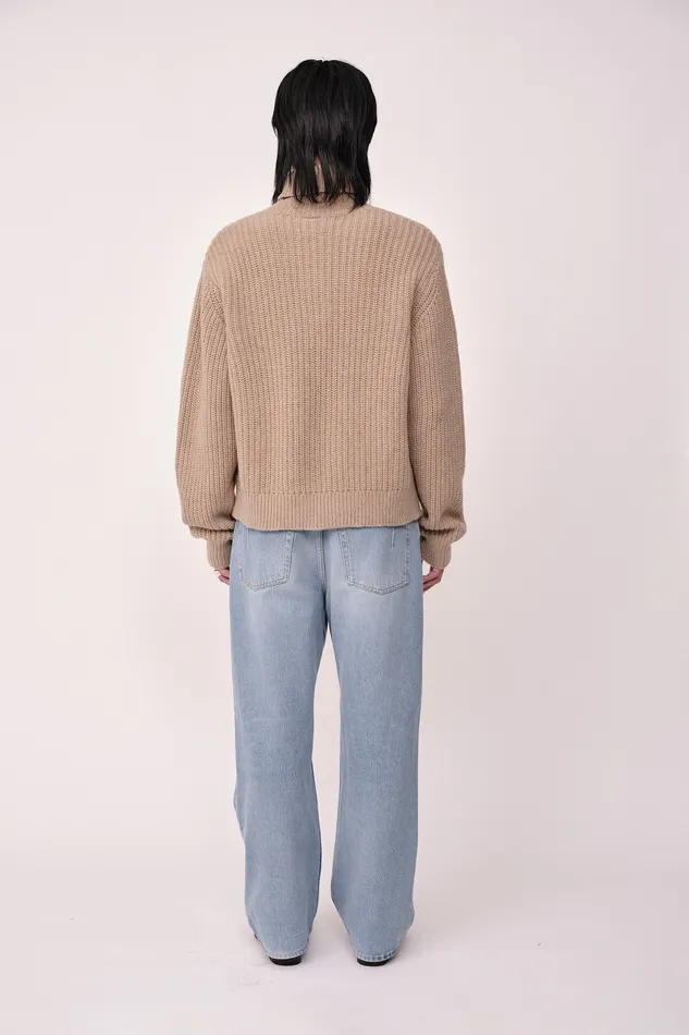 Men Wonhundred Anakin 8211 Taupe Gray Knitwear
