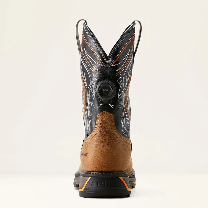 Men Work Boots Ariat Big Rig BOA Waterproof Composite Toe Work Boot Natural Tanblack