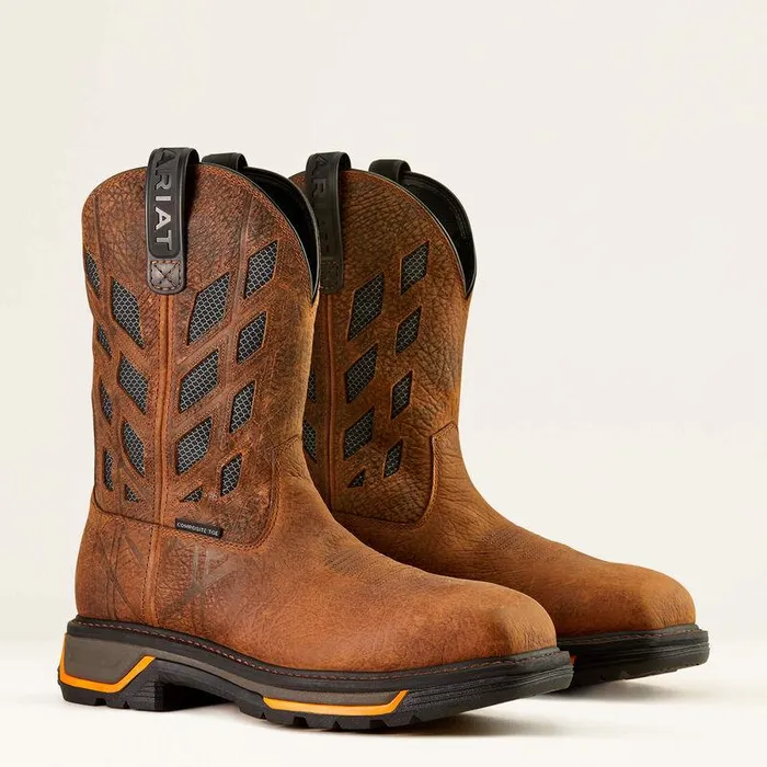 Men Work Boots Ariat Big Rig Tread VentTEK Composite Toe Work Boot Earthgraphite