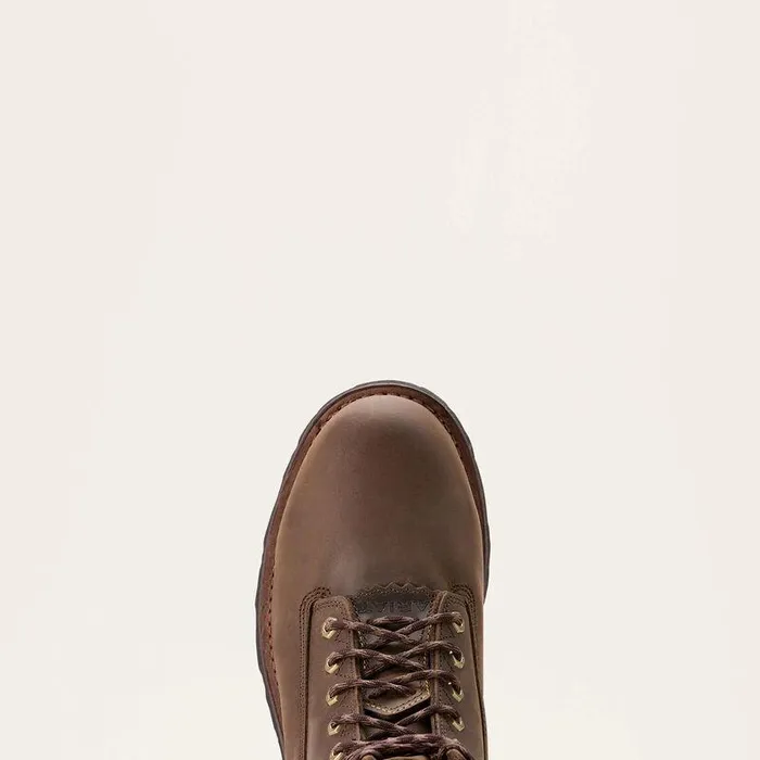 Men Work Boots Ariat Powerline 8quot 400G Waterproof 400g Composite Toe Work Boot Oily Distressed Brown