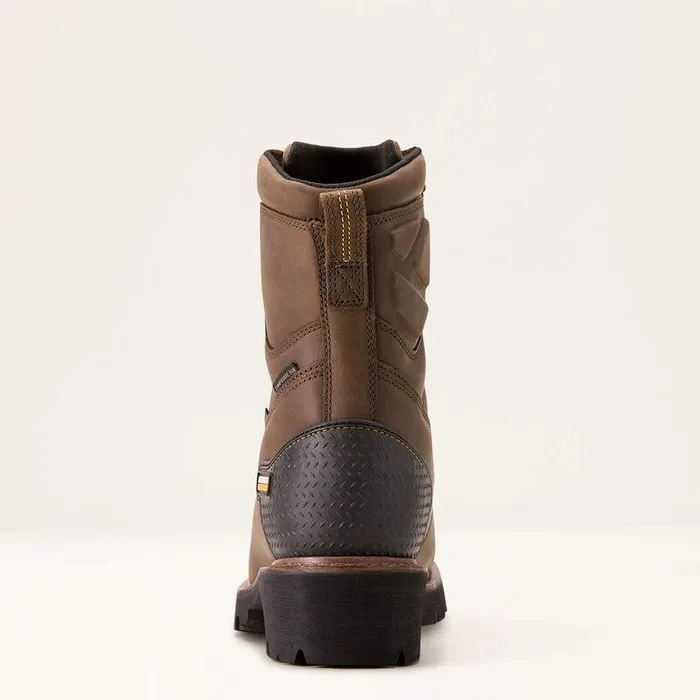 Men Work Boots Ariat Powerline 8quot 400G Waterproof 400g Composite Toe Work Boot Oily Distressed Brown