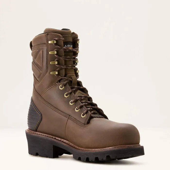 Men Work Boots Ariat Powerline 8quot 400G Waterproof 400g Composite Toe Work Boot Oily Distressed Brown