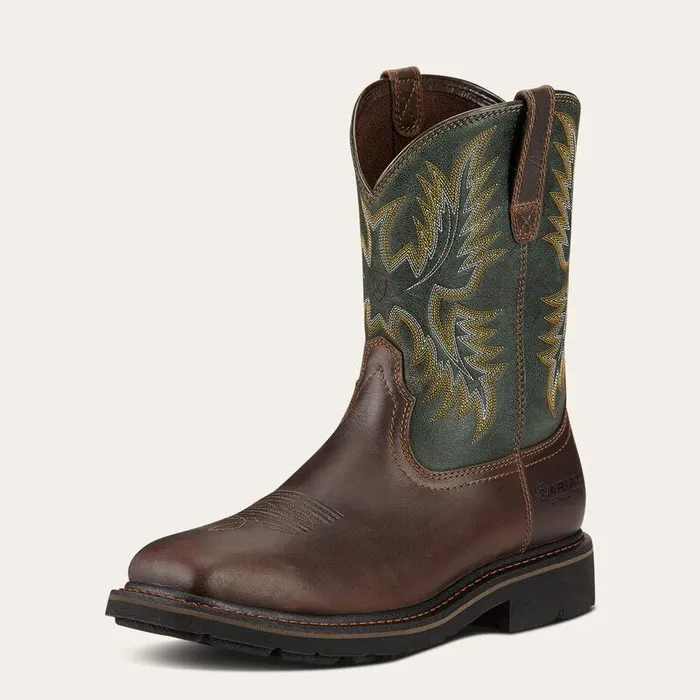 Men Work Boots Ariat Sierra Wide Square Toe Steel Toe Work Boot Dark Brown