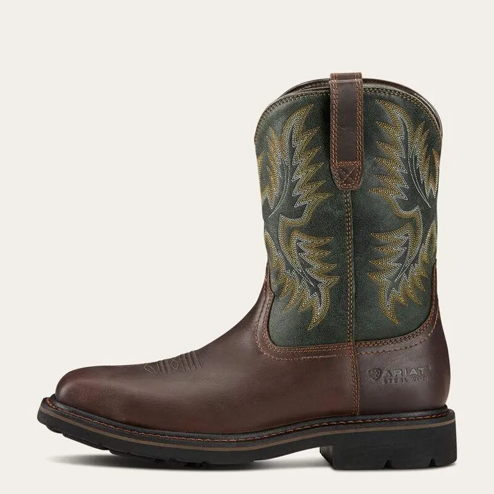 Men Work Boots Ariat Sierra Wide Square Toe Steel Toe Work Boot Dark Brown