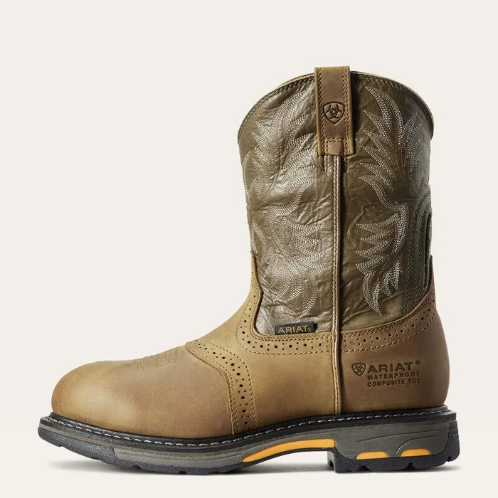 Men Work Boots Ariat WorkHog Waterproof Composite Toe Work Boot Aged Bark Men Work Boots Ariat WorkHog Waterproof Composite Toe Work Boot Aged Bark