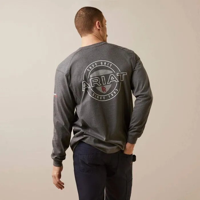 Men Workwear Ariat FR Air True Grit TShirt Charcoal Heather
