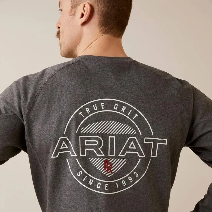 Men Workwear Ariat FR Air True Grit TShirt Charcoal Heather Men Workwear Ariat FR Air True Grit TShirt Charcoal Heather