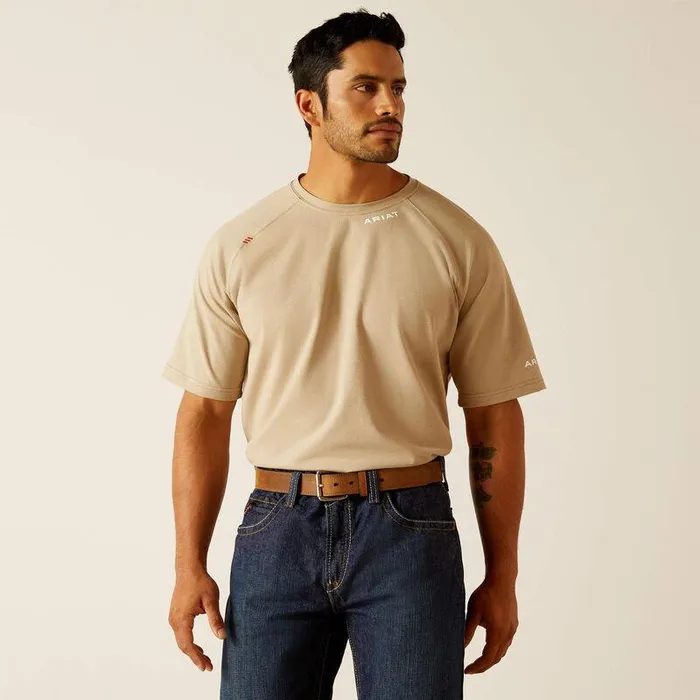 Men Workwear Ariat FR Baselayer TShirt Khaki