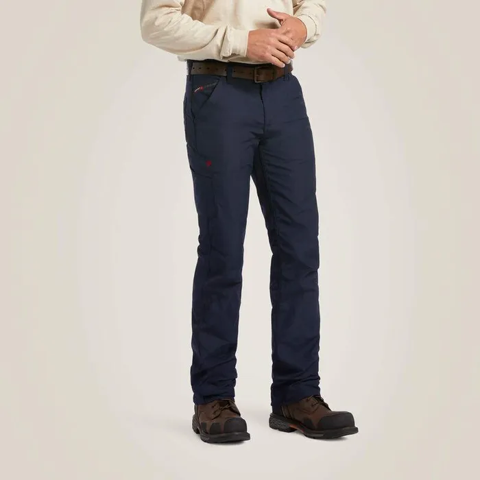 Men Workwear Ariat FR M5 DuraLight Ripstop Stackable Straight Leg Pant Navy