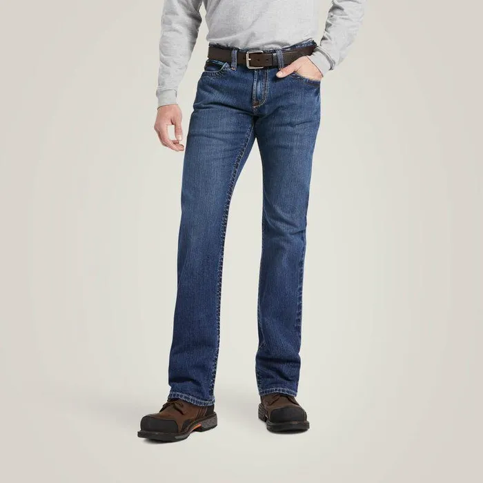Men Workwear Ariat FR M7 Slim DuraStretch Basic Straight Leg Jean Flint