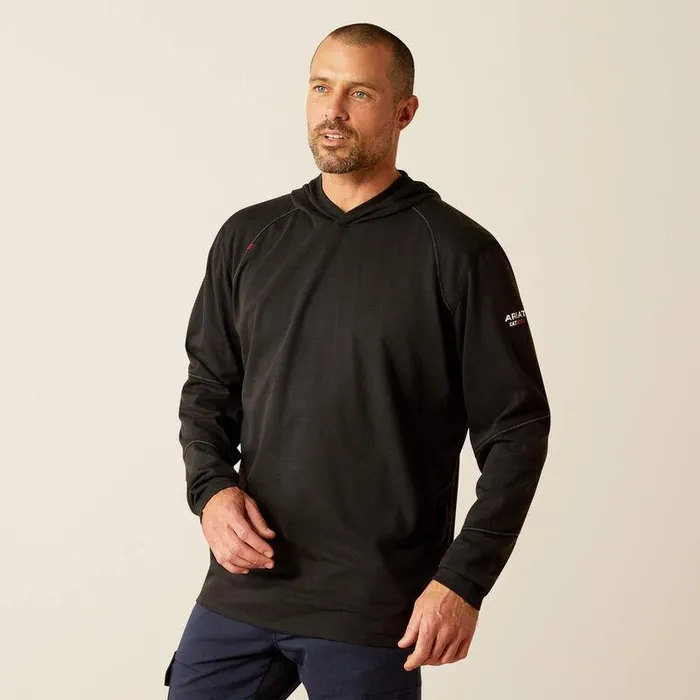 Men Workwear Ariat FR Primo Hooded TShirt Black