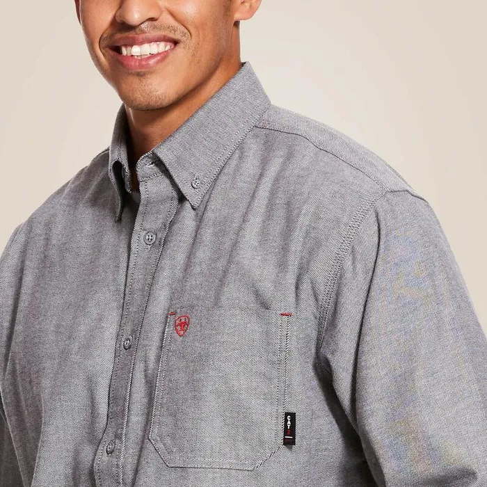 Men Workwear Ariat FR Solid Twill DuraStretch Work Shirt Dark Navy Twill Men Workwear Ariat FR Solid Twill DuraStretch Work Shirt Dark Navy Twill