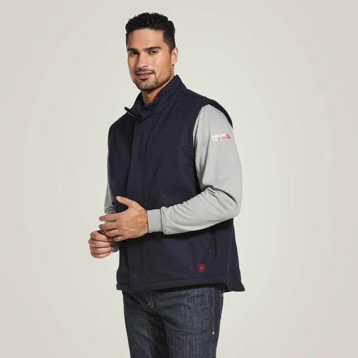 Men Workwear Ariat FR Workhorse Insulated Vest Navy