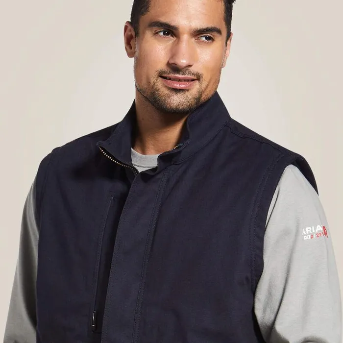 Men Workwear Ariat FR Workhorse Insulated Vest Navy Men Workwear Ariat FR Workhorse Insulated Vest Navy