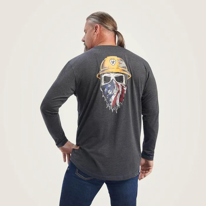 Men Workwear Ariat Rebar Workman Born For This TShirt Charcoal Heather