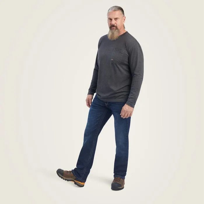 Men Workwear Ariat Rebar Workman Born For This TShirt Charcoal Heather Men Workwear Ariat Rebar Workman Born For This TShirt Charcoal Heather