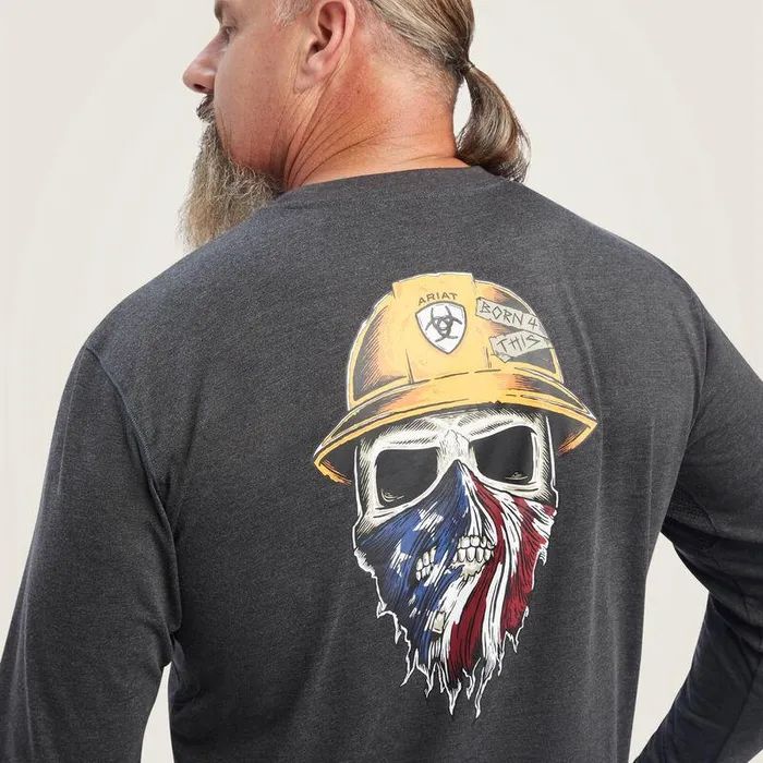 Men Workwear Ariat Rebar Workman Born For This TShirt Charcoal Heather Men Workwear Ariat Rebar Workman Born For This TShirt Charcoal Heather