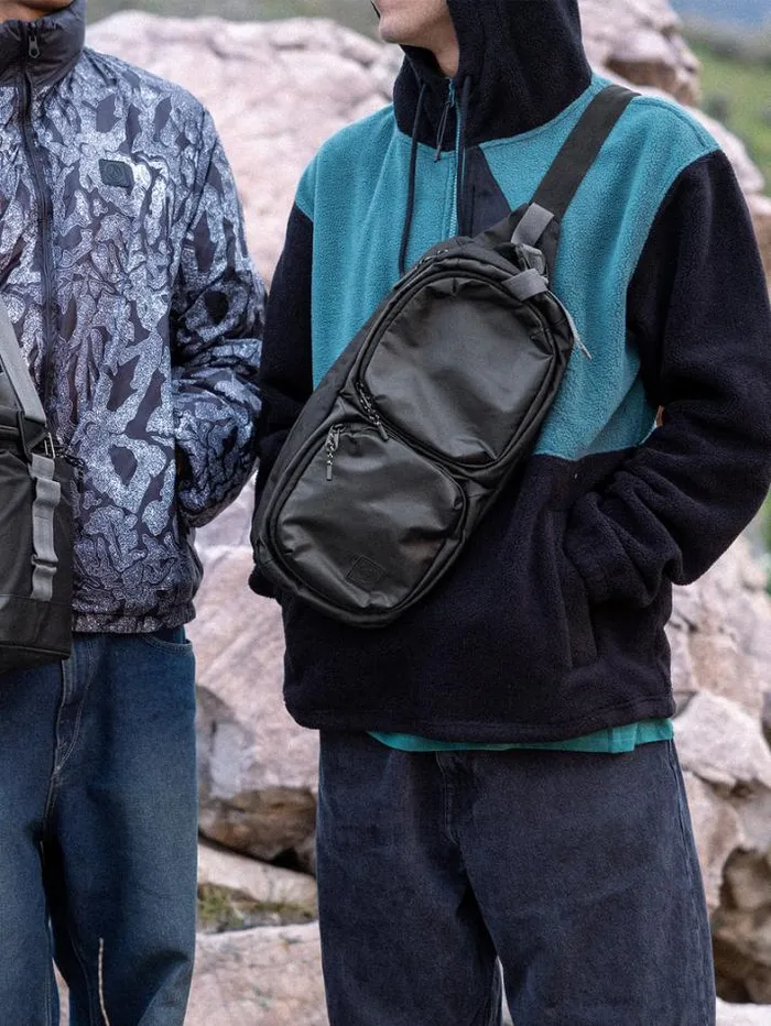 Mens Bags and Backpacks Volcom Venture Sling Pack 8211 Black