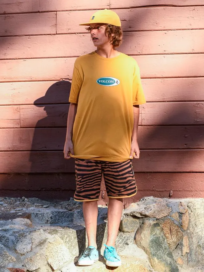 Mens Boardshorts and Trunks Volcom Funday Scallop ModTech Boardshorts 8211 Rust