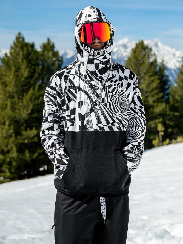 Mens Hoodies and Sweatshirts Volcom Hydro Riding Hoodie 8211 Black White