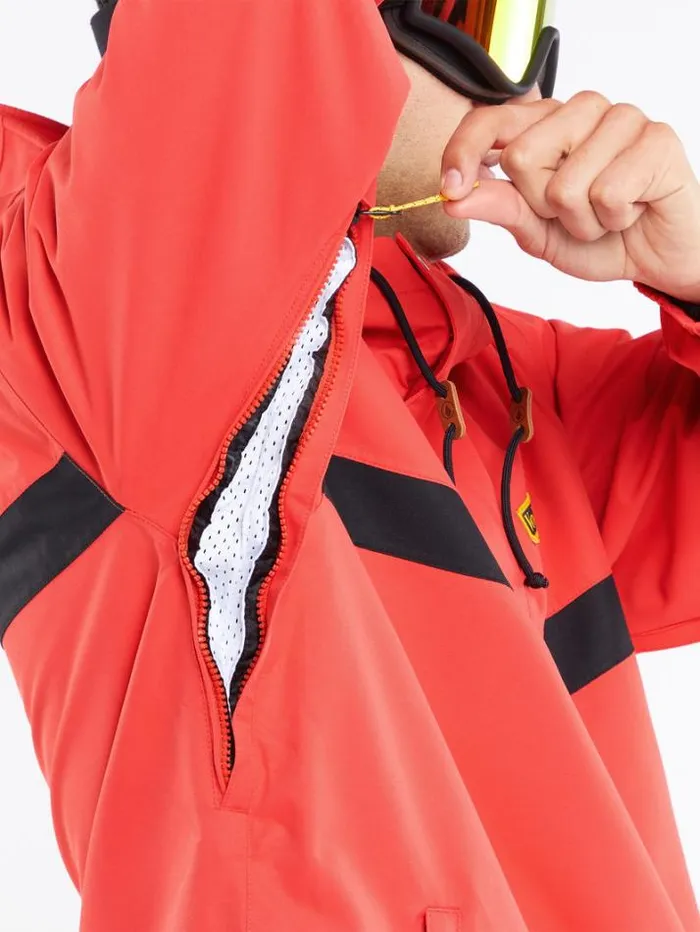 Mens Jackets Volcom Longo Pullover Jacket 8211 Orange