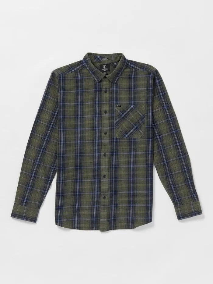 Mens Shirts and Flannels Volcom Heavy Twills Long Sleeve Flannel 8211 Old Mill