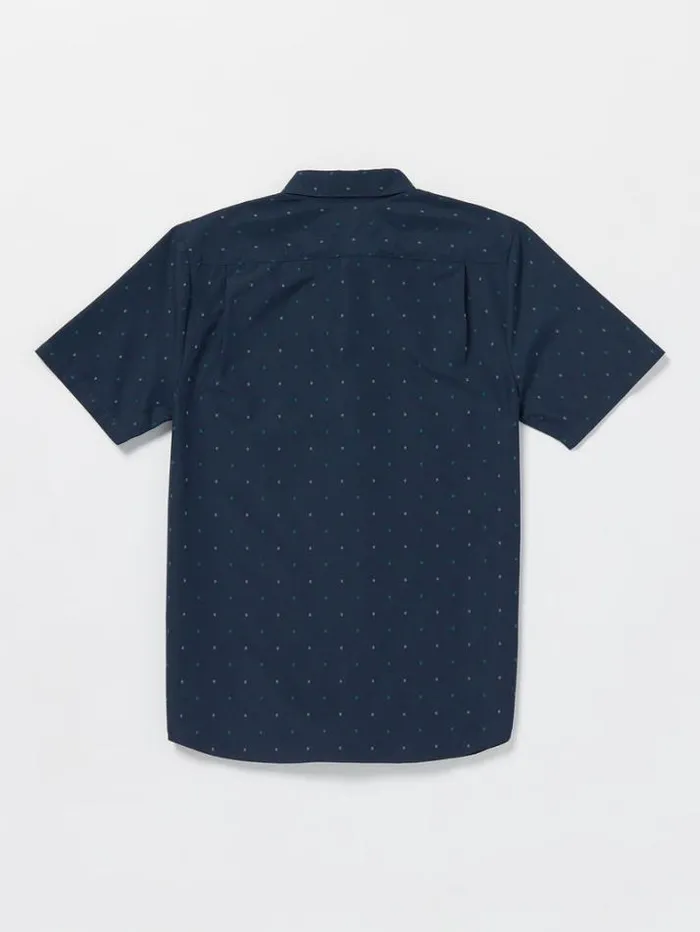 Mens Shirts and Flannels Volcom Hone Stone Woven Short Sleeve Shirt 8211 Navy