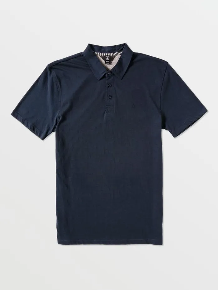 Mens Shirts and Flannels Volcom Wowzer Polo Short Sleeve Shirt 8211 Navy
