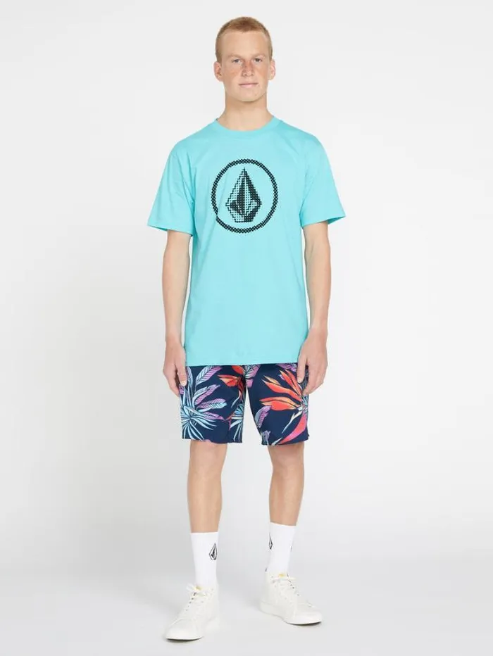 Mens TShirts and Tanks Volcom Circle Stone Short Sleeve Tee 8211 Neon Blue