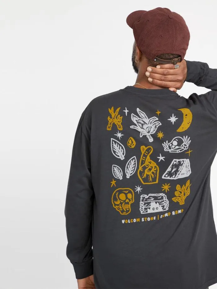 Mens TShirts and Tanks Volcom Entertainment Fat Tony Long Sleeve Tee 8211 Stealth