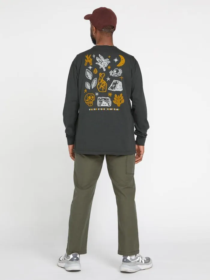Mens TShirts and Tanks Volcom Entertainment Fat Tony Long Sleeve Tee 8211 Stealth